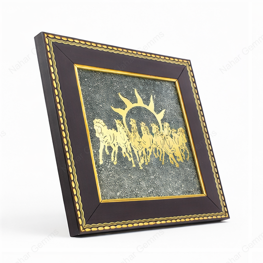 7 Horses on Raw Pyrite Frame