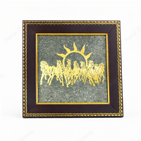 7 Horses on Raw Pyrite Frame