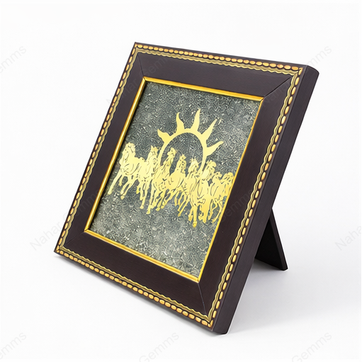 7 Horses on Raw Pyrite Frame