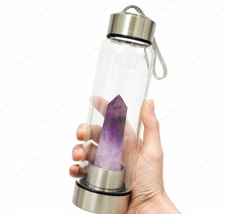 Amethyst crystal bottle