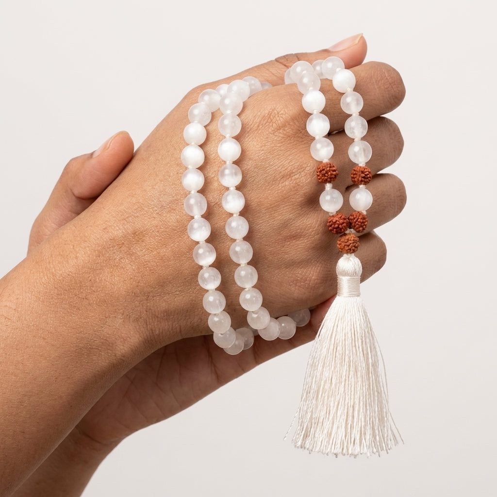 White Moonstone Mala