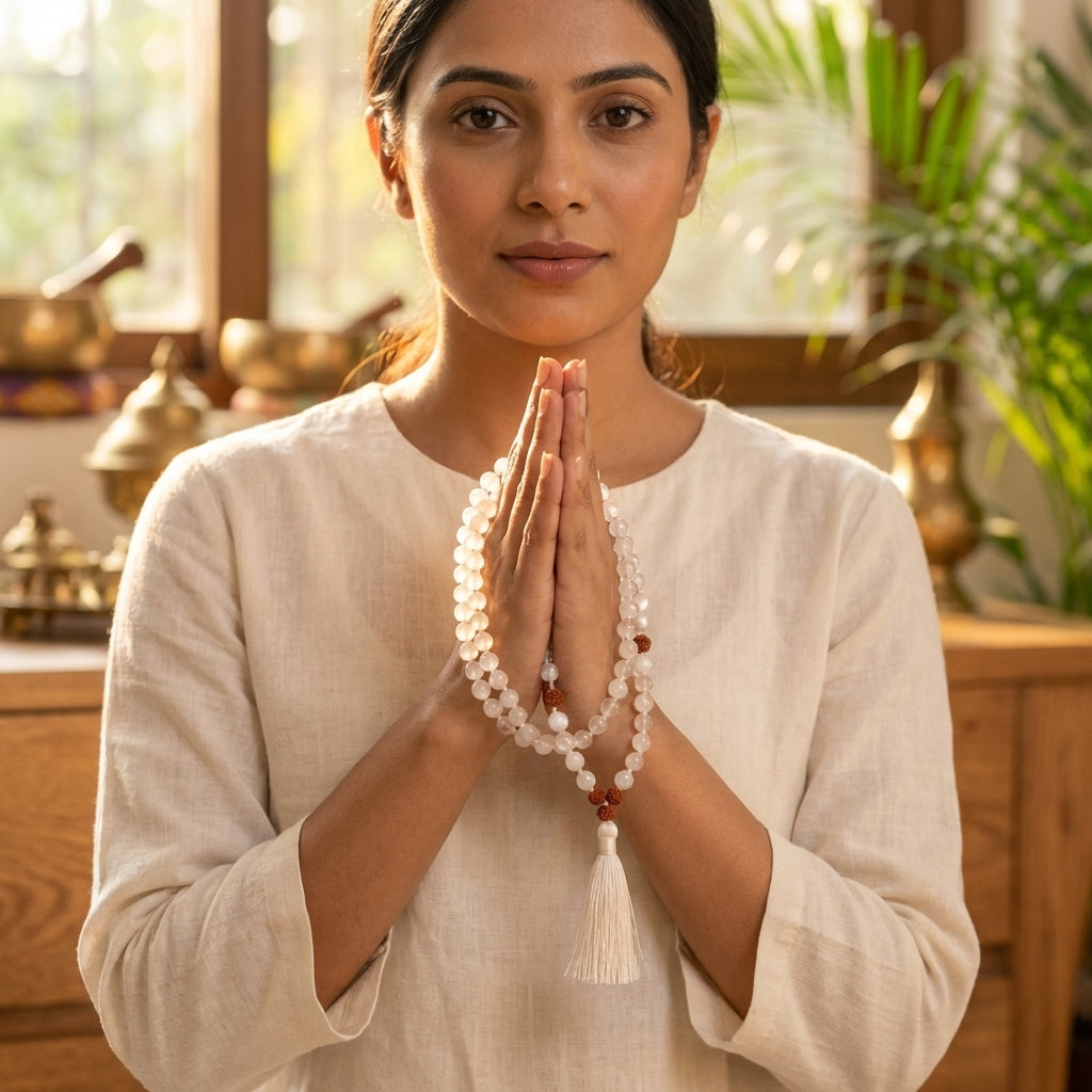 White Moonstone Mala
