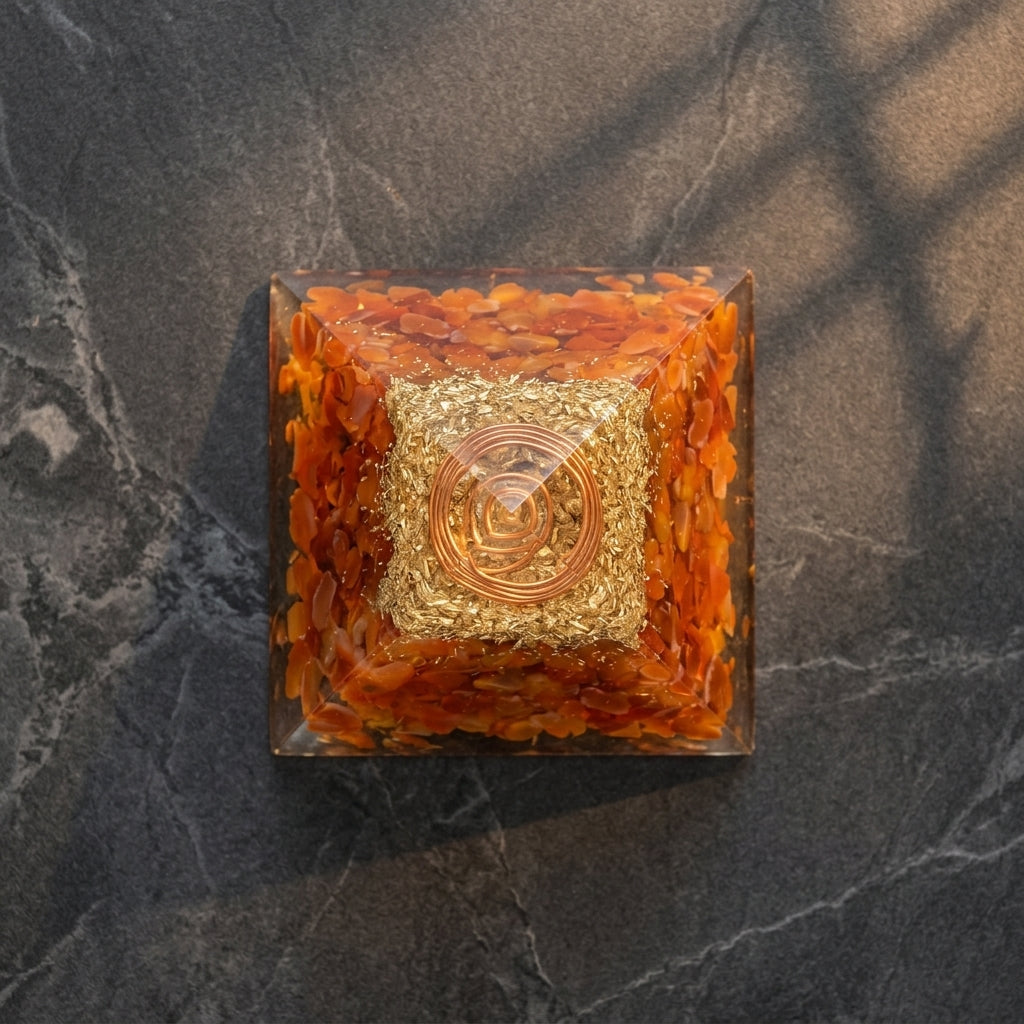 Carnelian Orgonite Pyramid