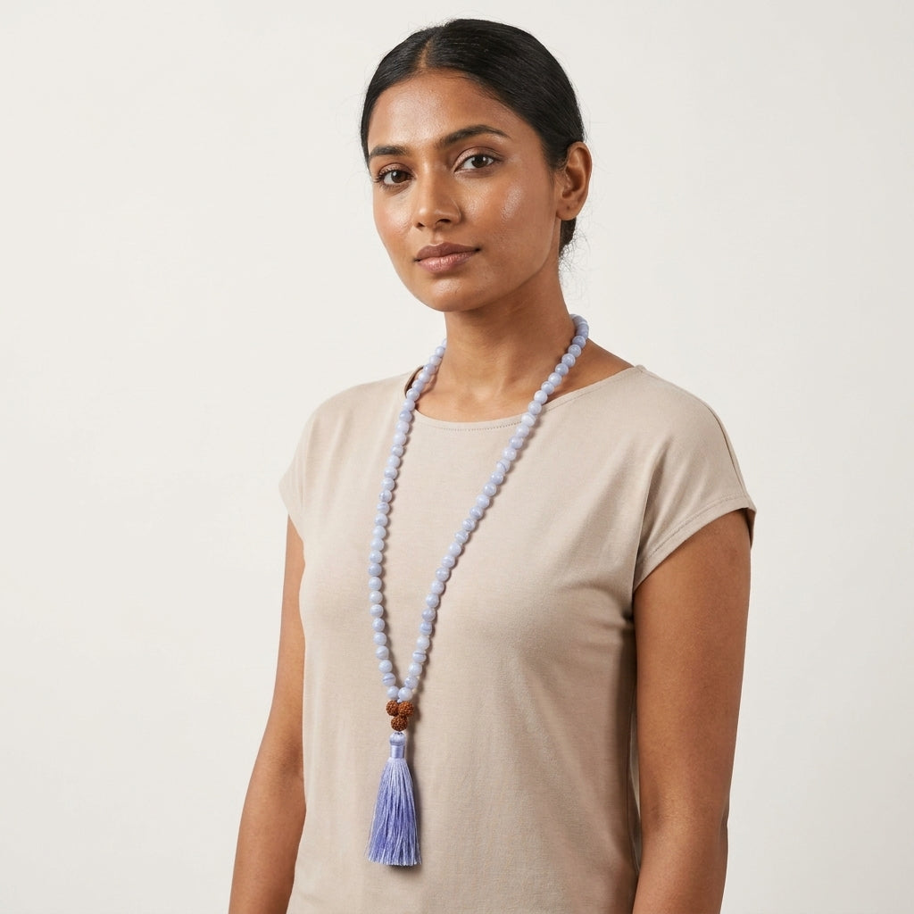 Blue Lace Agate Mala