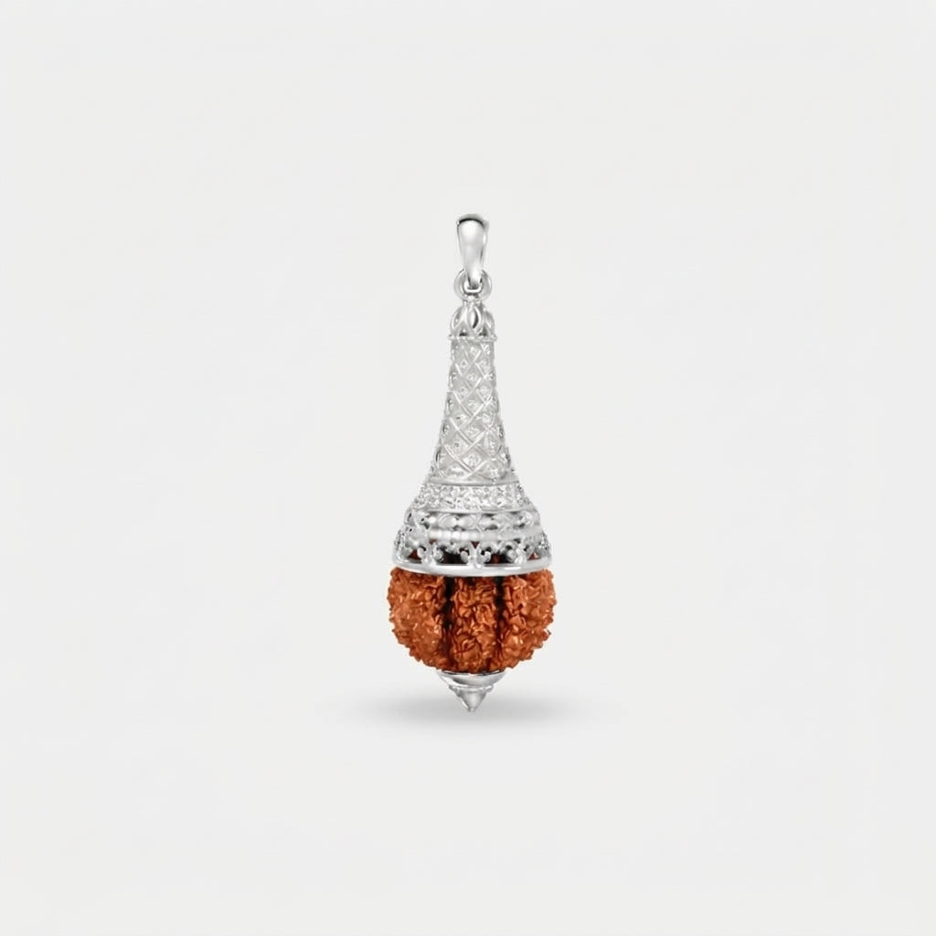 Rudraksha Pendant Inspired By Lord Hanuman (Silver)