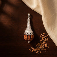 Rudraksha Pendant Inspired By Lord Hanuman (Silver)