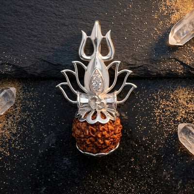Rudraksha Pendant Inspired By Lord Shiva's Third Eye (Silver)