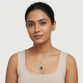 Rudraksha Pendant Inspired By Lord Ganesh With Ruby Gemstone (Silver)