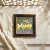 7 Horses on Raw Pyrite Frame