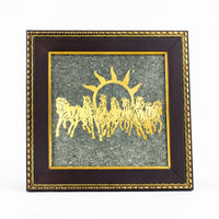 7 Horses on Raw Pyrite Frame