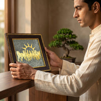 7 Horses on Raw Pyrite Frame