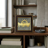 7 Horses on Raw Pyrite Frame