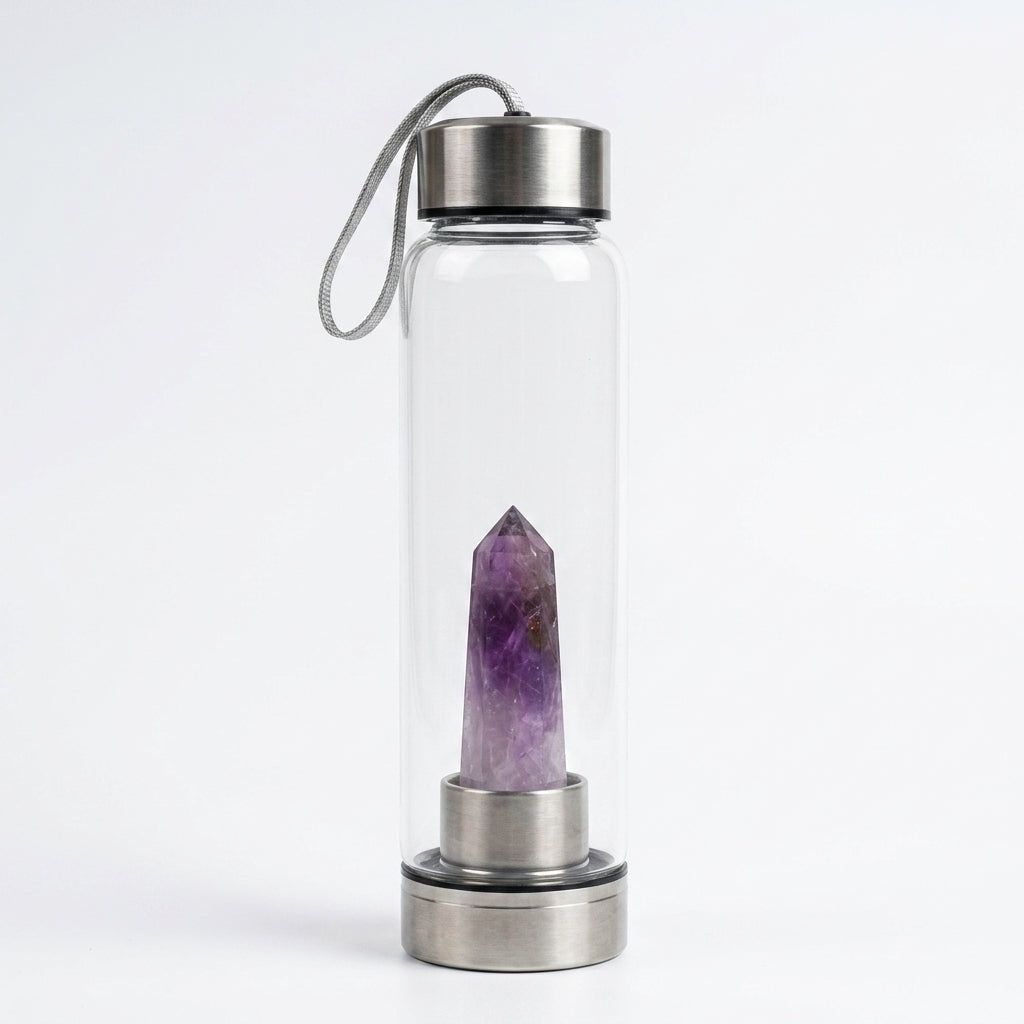 Amethyst crystal bottle